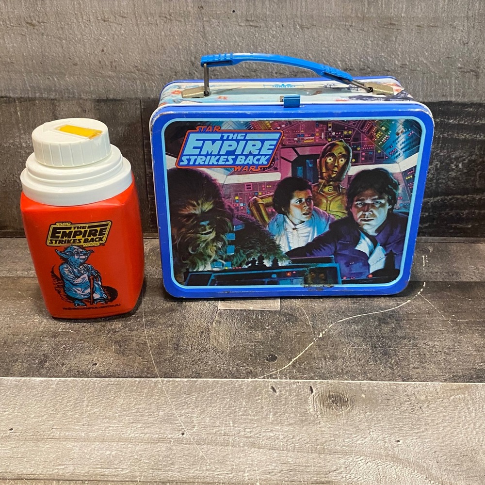 Vintage 1980 Star Wars The Empire Strikes Back Metal Lunchbox with Thermos Set